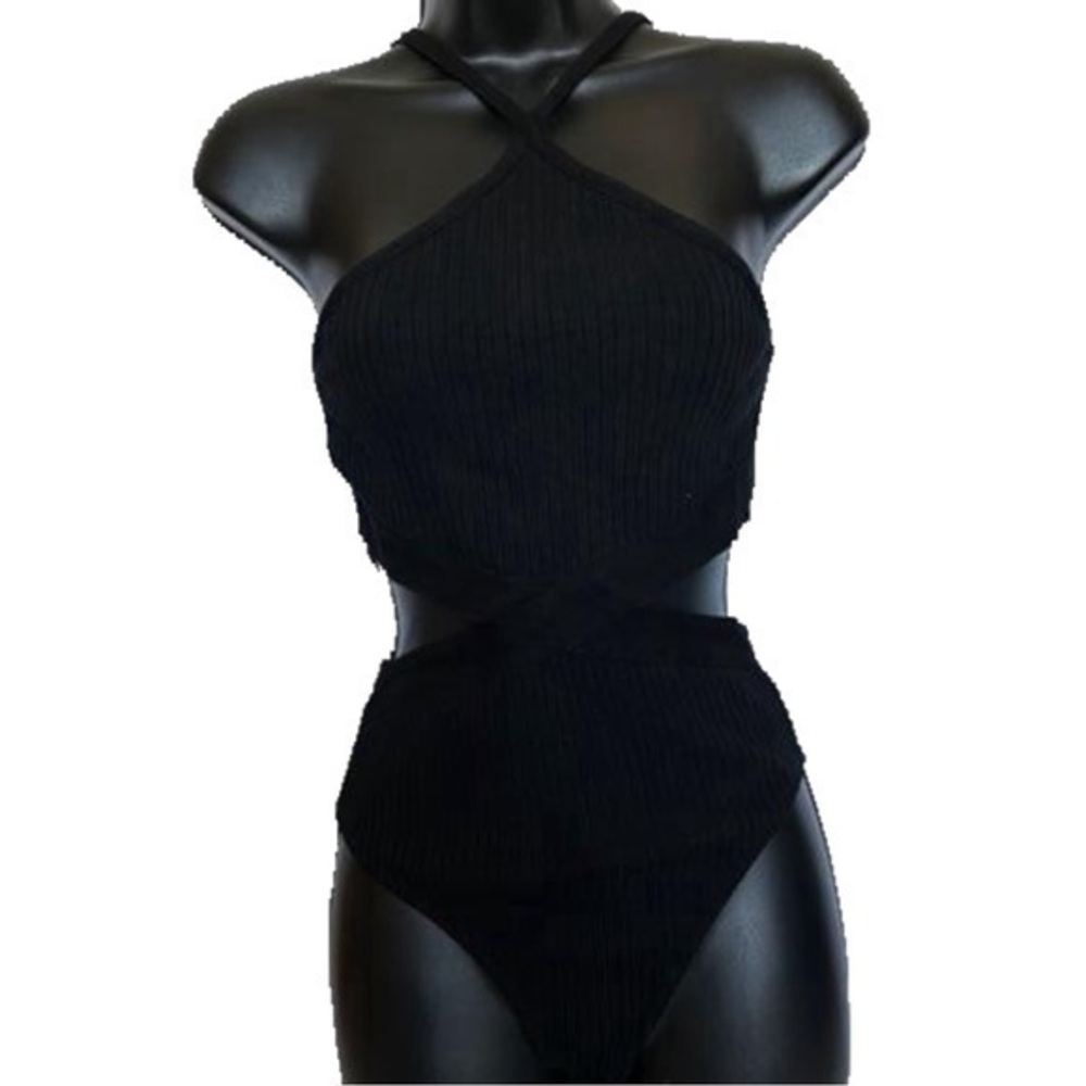 Zara Black Cut Out Bodysuit NWT small